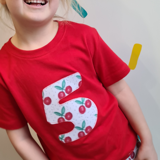 Age T-shirt - Cherries on Red